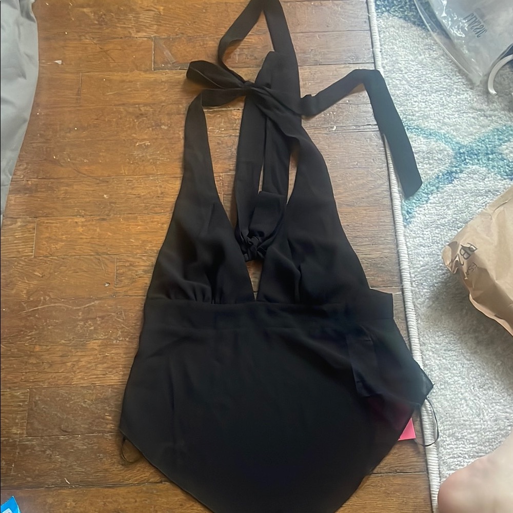 Black Halter Neck Top